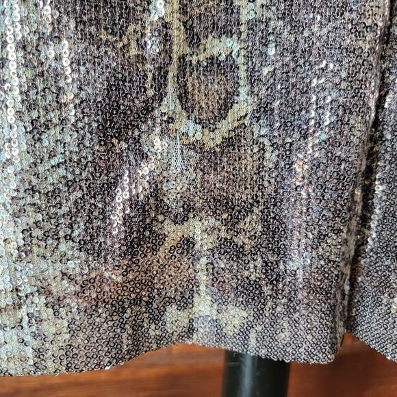 J. Taylor 16 Brown Sequin Snakeskin Sheath Dress Cocktail Party Glam Sparkle ✨ - Picture 8 of 15